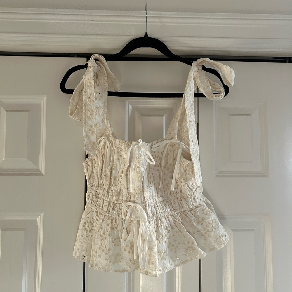 En Saison Cream Floral Tank Top